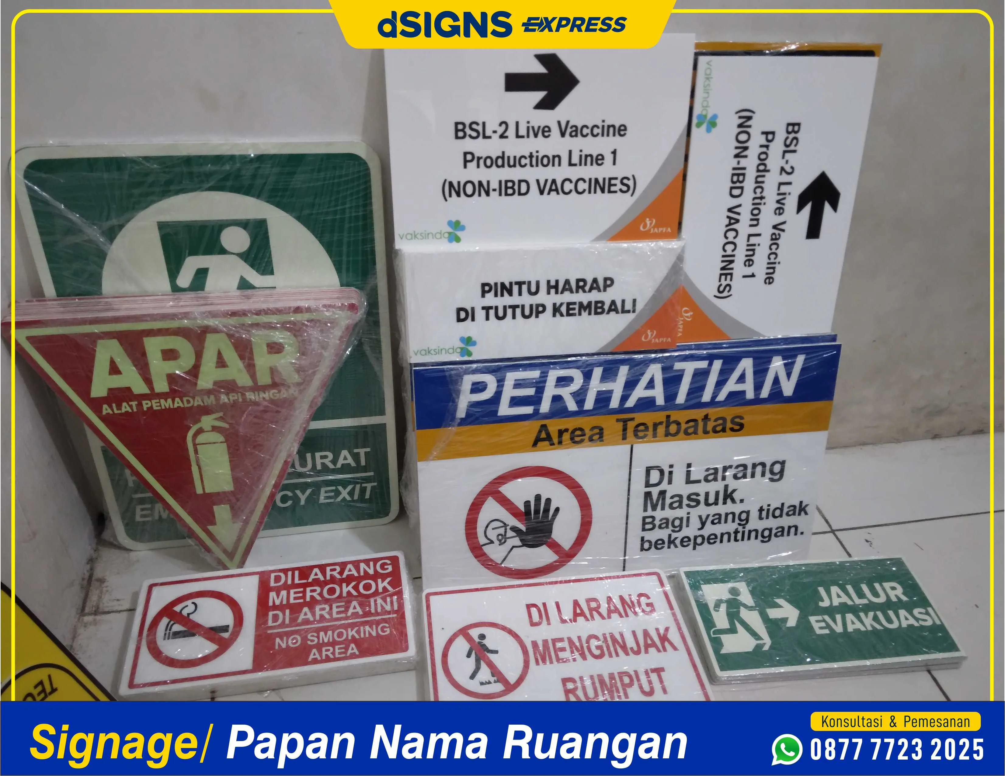 Signage Ruangan/ Signage Apar/ Papan Nama Akrilik