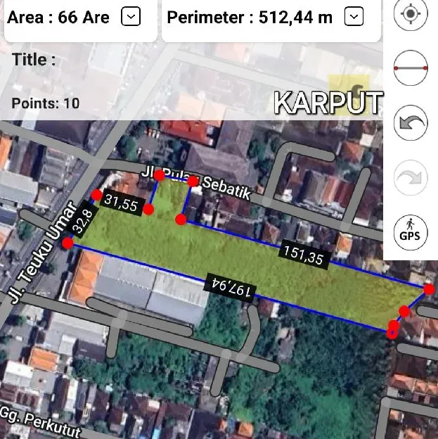 Dijual 66,82 are, Jl. Raya Teuku Umar Simpang 6 Denpasar