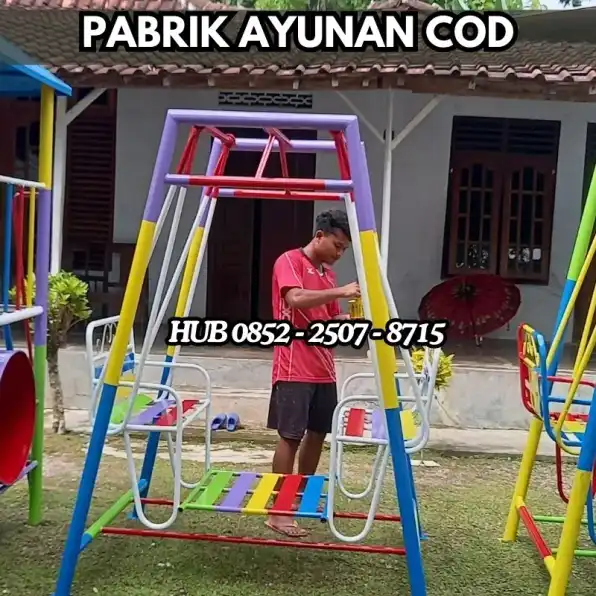 Hub 0852-2507-8715 PRODUKSI !! ayunan besi klasik Dan mainan playground outdoor Kec Kebakkramat Karanganyar Bayar COD Free Ongkir