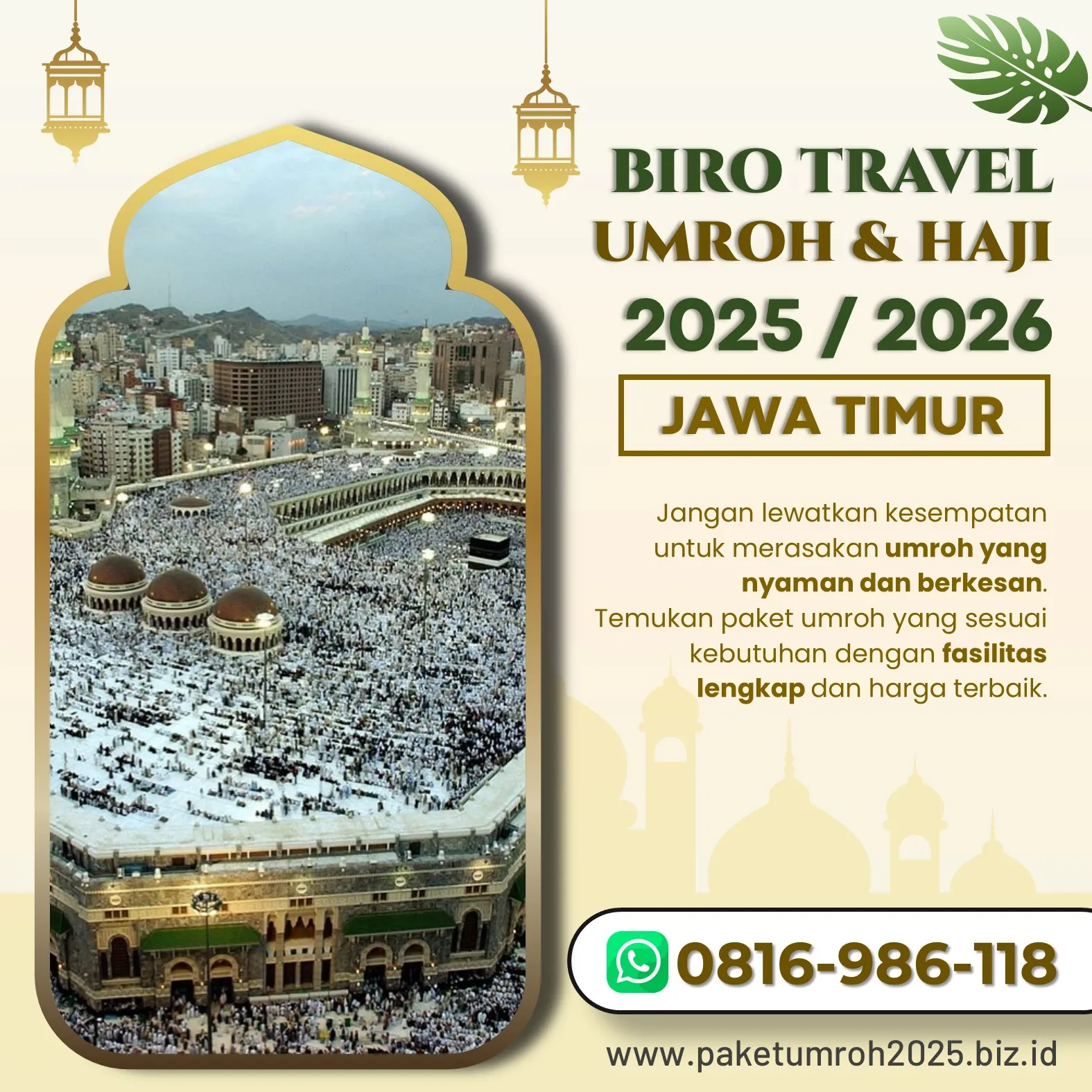 Travel Umroh Akhir Tahun 2025 Sanan Kulon Blitar AL Bahjah, Umroh Tanpa Ribet