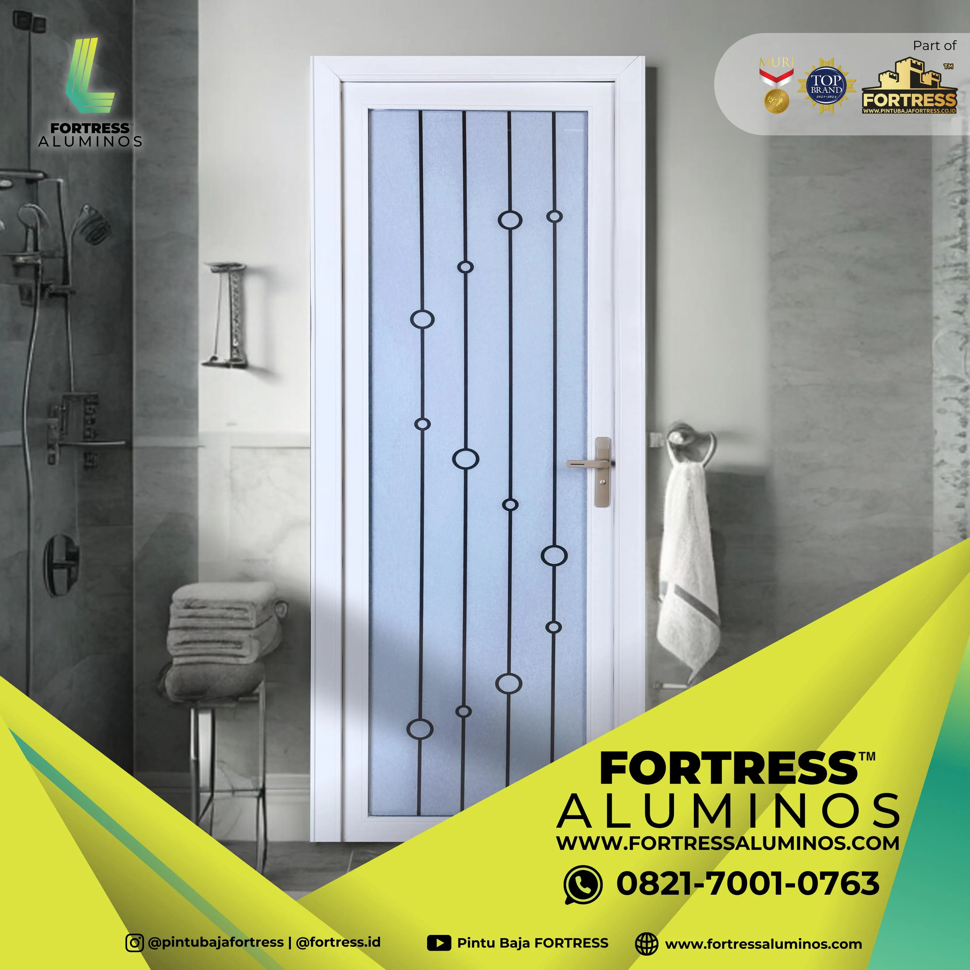 (ALUMINOS) Pintu Kamar Mandi Aluminium Murah Di Palu