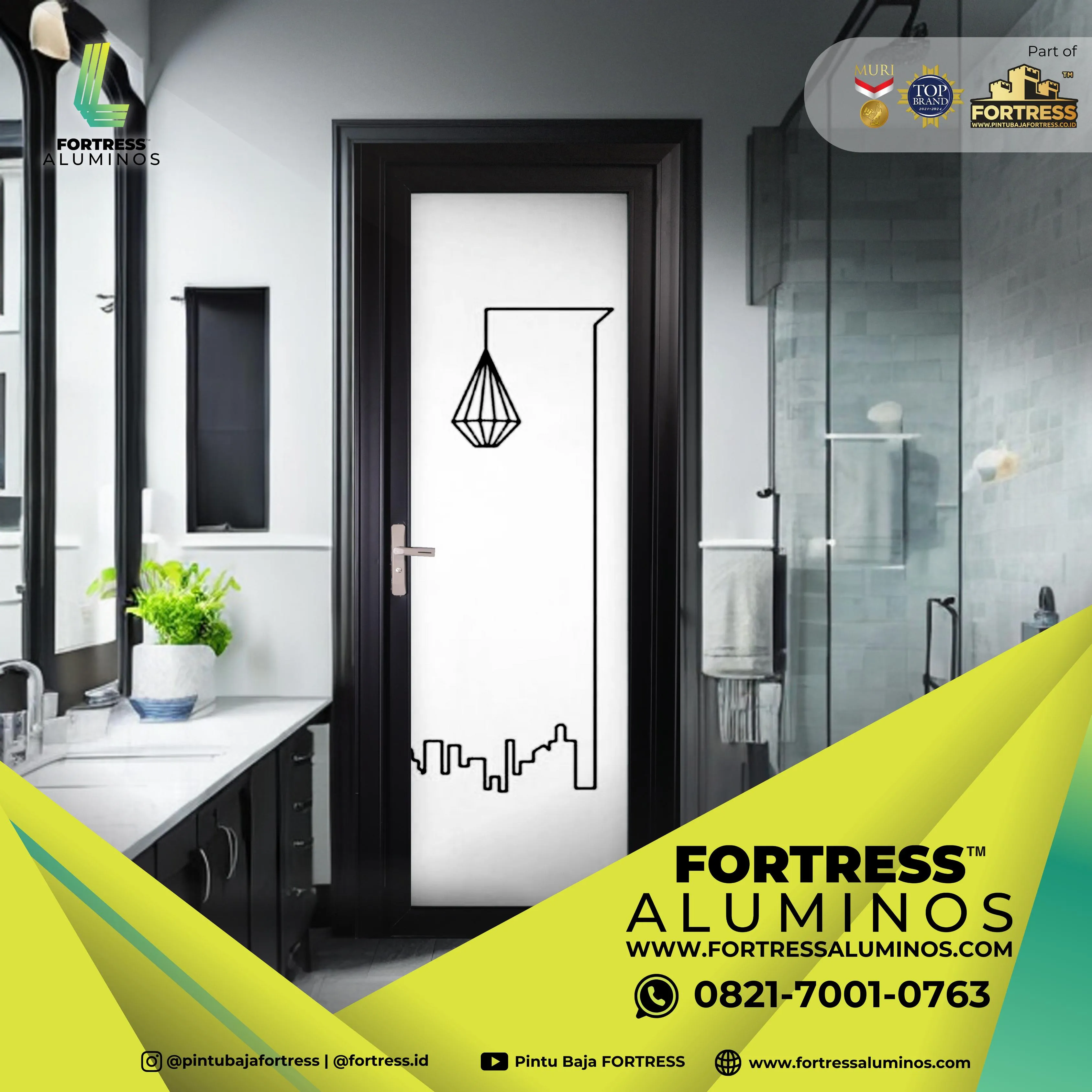 (ALUMINOS) Harga Pintu Kamar Mandi Aluminium Minimalis Di Palu