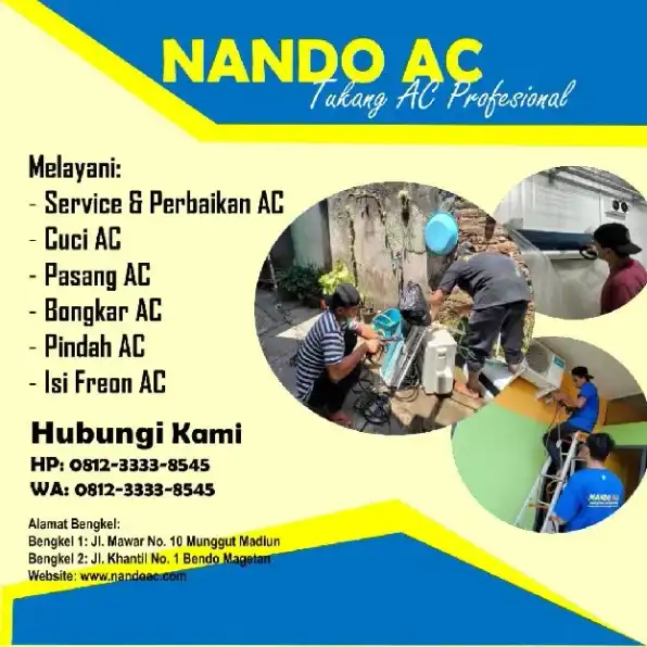 Wa. 0812-3333-8545 Jasa Bersihin AC Rumah Kota Madiun