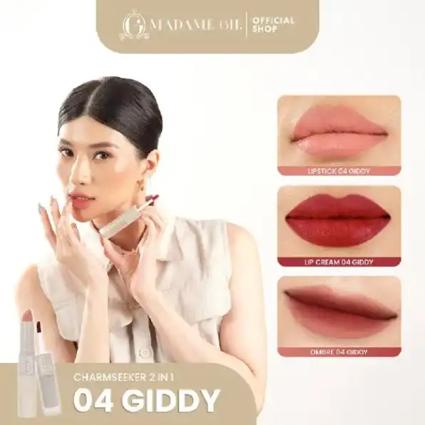 Madame Gie Charmseeker 2in1 Ombre - Make Up Lipstick Lip Matte Cream Soft Matte Finish Superstay