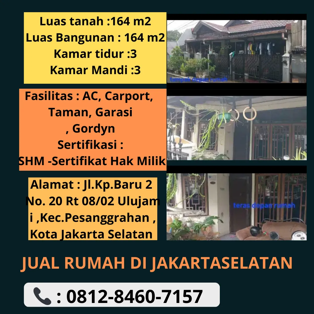Investasi Cerdas Harga Jual Rumah Dekat dengan hutan kota Srenseng Dekat dengan Mall dan pasar Jakarta Barat