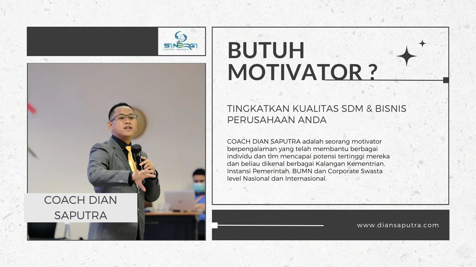 Trainer Motivator Purwokerto, Terpercaya & Solutif, Dian Saputra