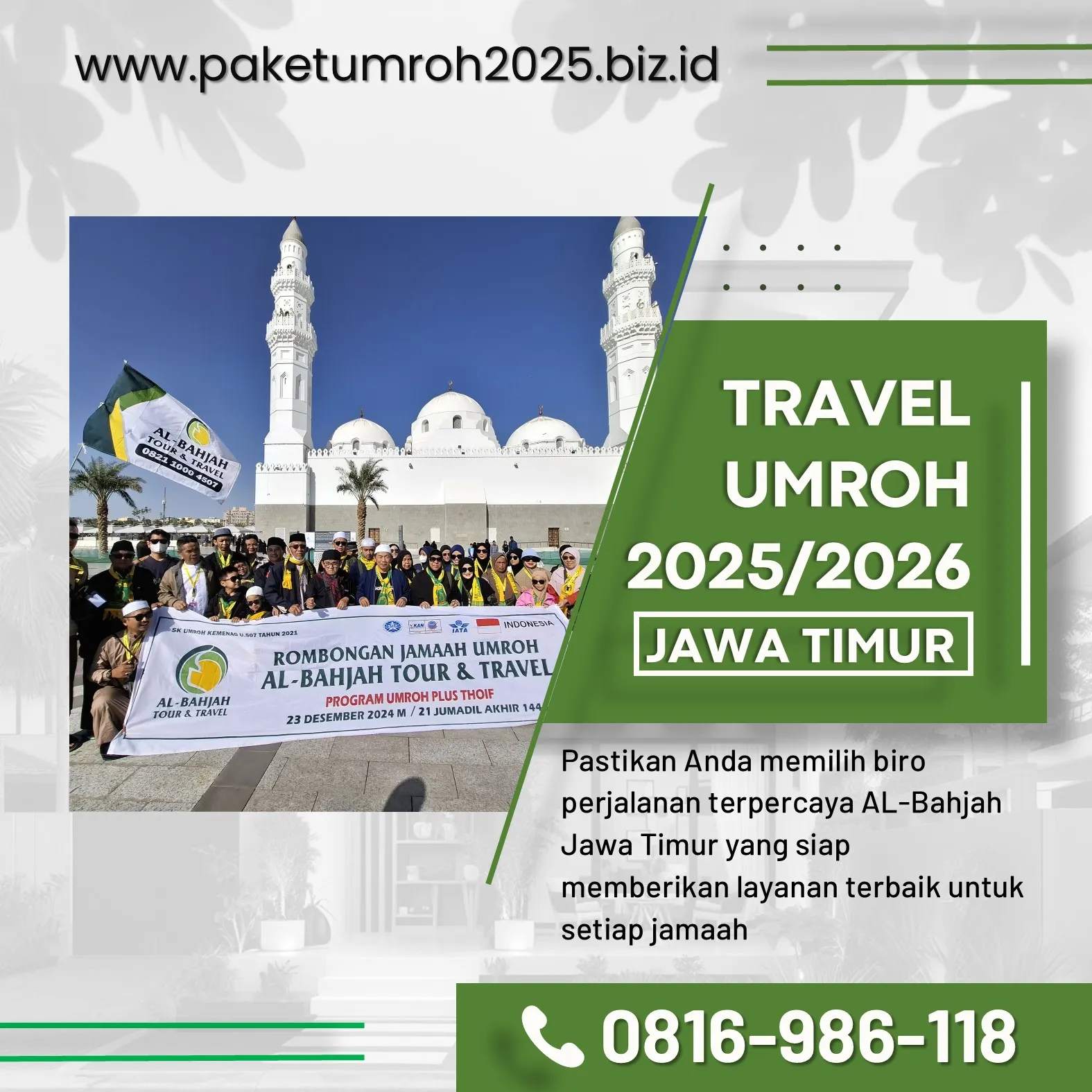 Travel Umroh Eksklusif 2025 Wonosari Malang – AL Bahjah, Layanan Terbaik!