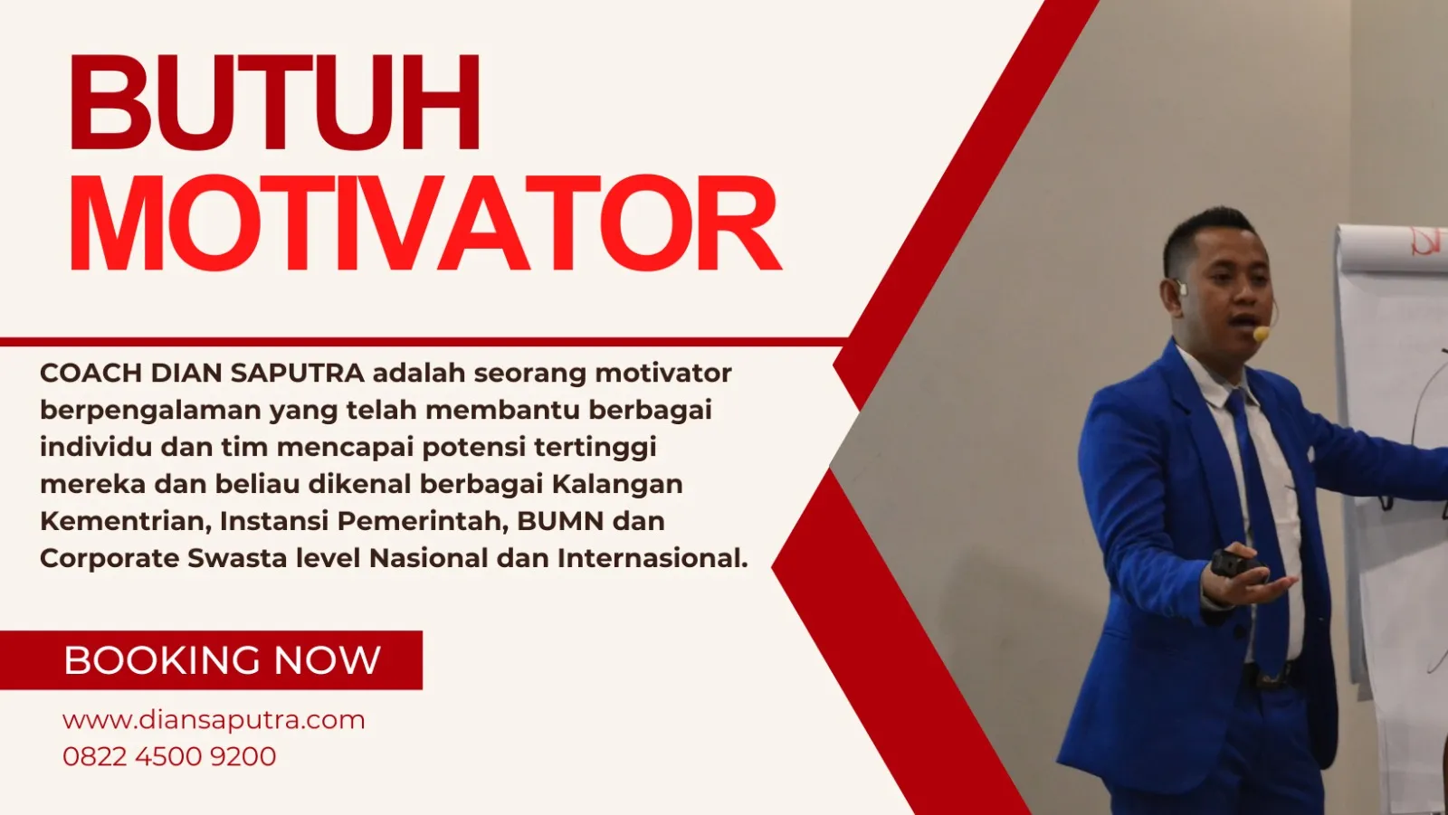 Pembicara Motivator Pangkal Pinang, Terpercaya & Solutif, Dian Saputra