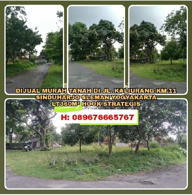 TANAH DIJUAL, DIJUAL MURAH TANAH DI JL. KALIURANG KM.11 SINDUHARJO SLEMAN YOGYAKARTA.LT360M HOOK