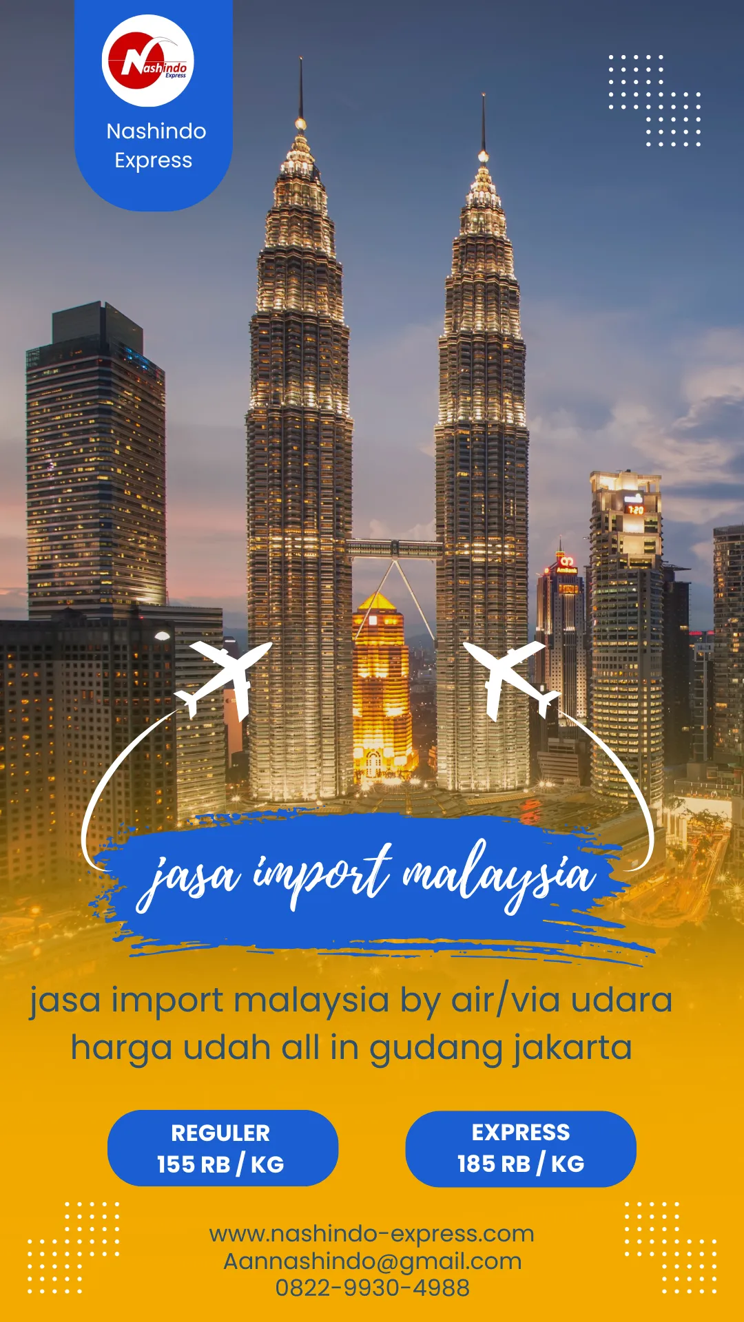 jasa import malaysia via udara