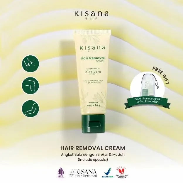 KISANA Hair Removal Cream Krim Perontok Bulu Menghilangkan Bulu Tanpa Rasa Sakit 30ml