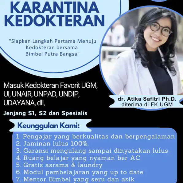 DIJAMIN LULUS, 0823-3878-9505 Paket Bimbel Online Masuk FK Kedokteran Universitas Tanjungpura di Grobogan Klaten PT PUTRA BANGSA CENDEKIA