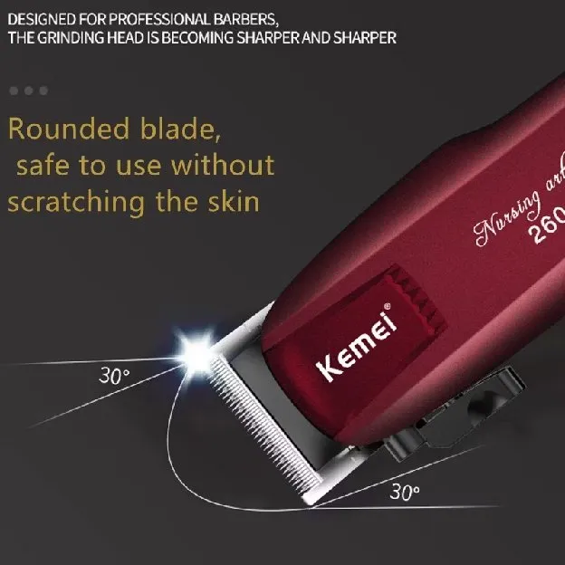 Mesin Cukur Rambut Elektrik Kemei Standar Barbershop Profesional Hair Clipper  LCD Digital Cordless