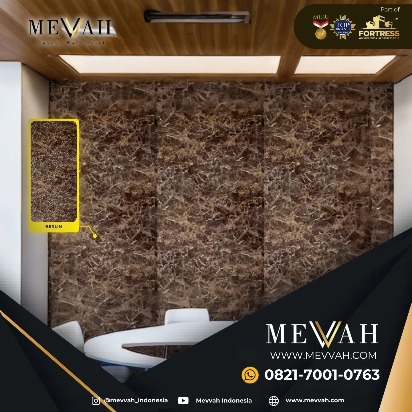 (MEVVAH) Pvc Marble Panel For Wall Coklat Di Bengkayang