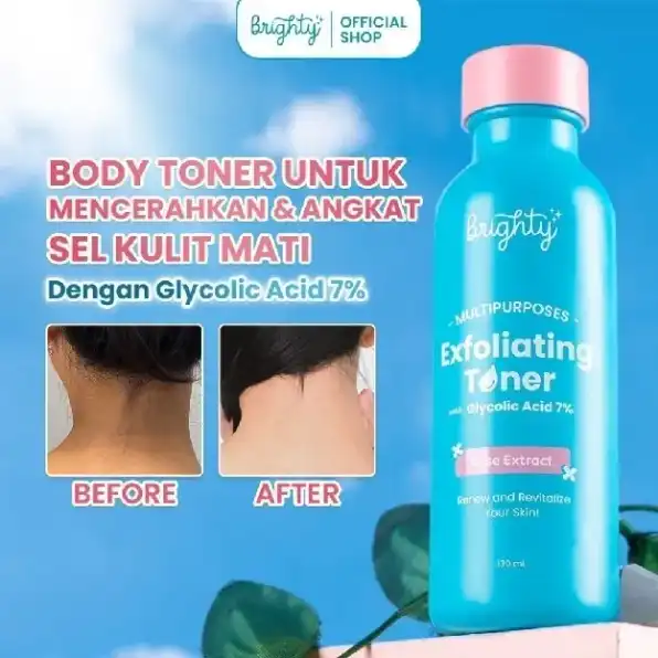 Brighty Multipurpose Exfoliating Toner Pemutih badan pencerah badan pencerah ketiak pemutih leher