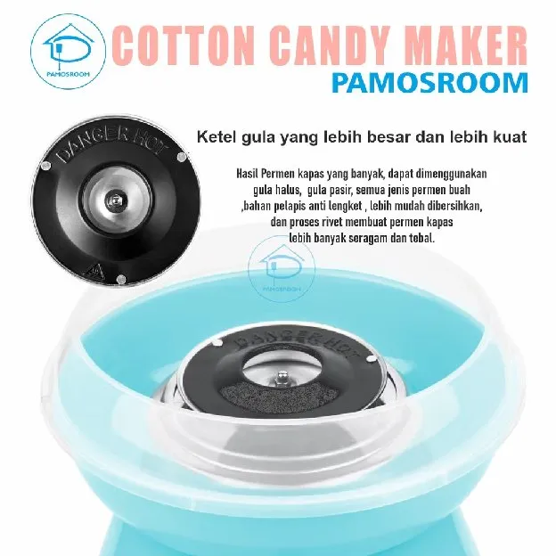 Mesin Gulali Mini Electric Cotton Candy Floss Maker Alat Pembuat Permen Gula Kapas