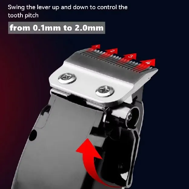Mesin Cukur Rambut Elektrik Kemei Standar Barbershop Profesional Hair Clipper  LCD Digital Cordless
