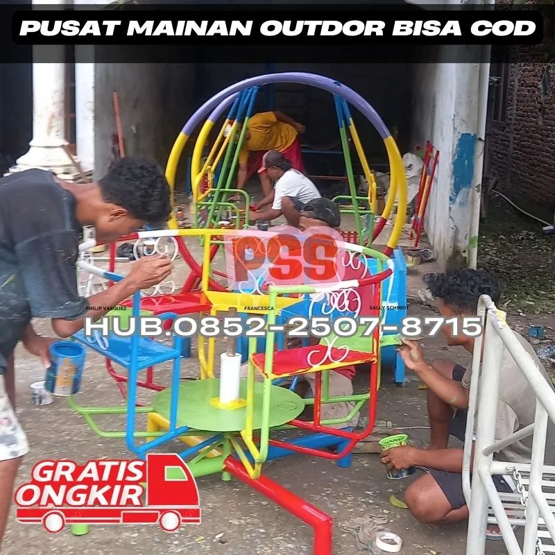 Gambar ayunan besi bulat besar Dan mainan playground Kec Tegallalang Gianyar