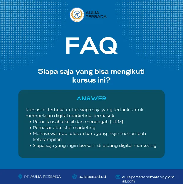 Aulia Persada, 0895-3257-10836, Workshop Digital Marketing Semarang