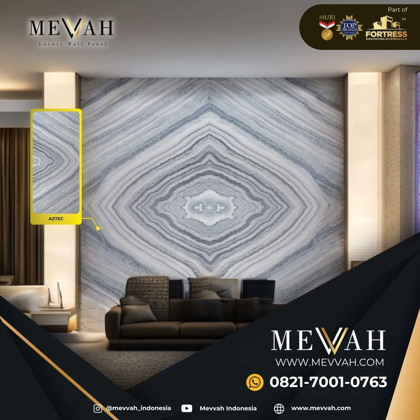 (MEVVAH) Wall Panel Pvc Dinding Marmer Abu Abu Di Singkawang