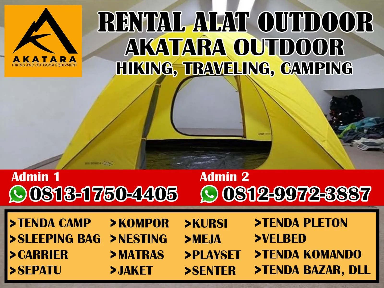 TERLENGKAP 0813-1750-4405 WA, Sewa Alat Camping Bekasi