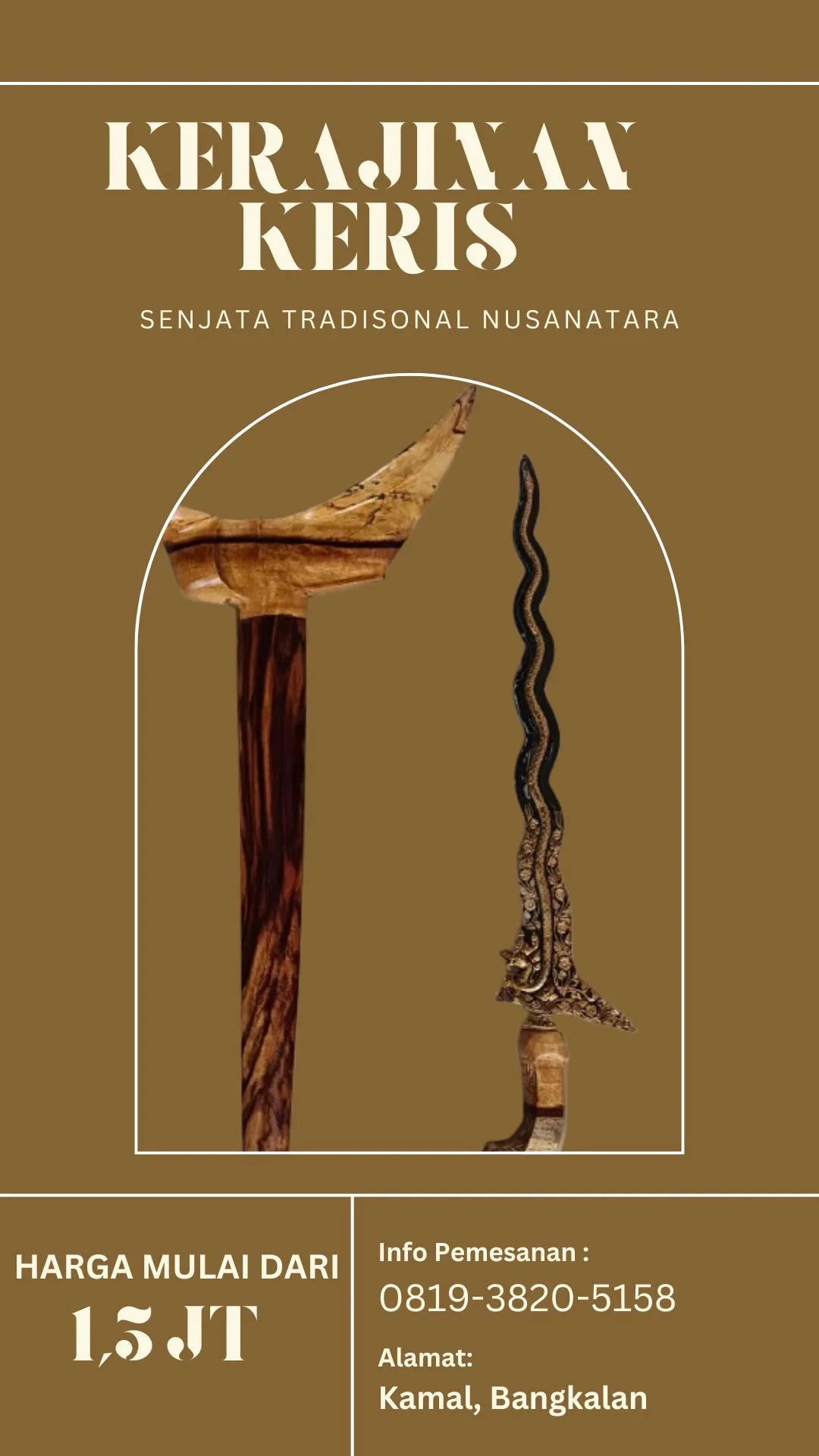 Langka 0819-3820-5158 Pembuatan Keris Bali Keris Panjang Keperluan Kehidupan Sehari-Hari Balikpapan Medan Kerajinan Keris