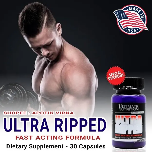 ULTRA RIPPED ORIGINAL 30 Kapsul Suplemen Pembakar Lemak Pembentuk Otot Tubuh