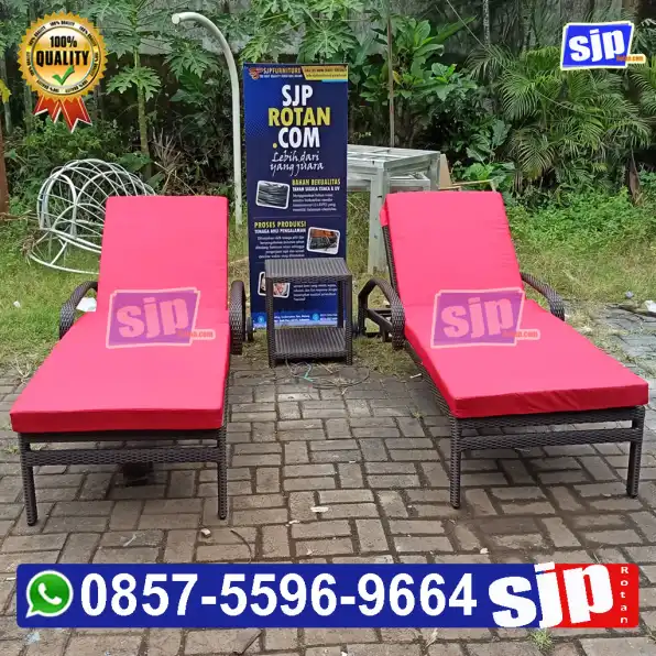 0857-5596-9664 sunbed rotan sintetis, Furniture rotan sintetis, kursi kolam renang, sun lounger