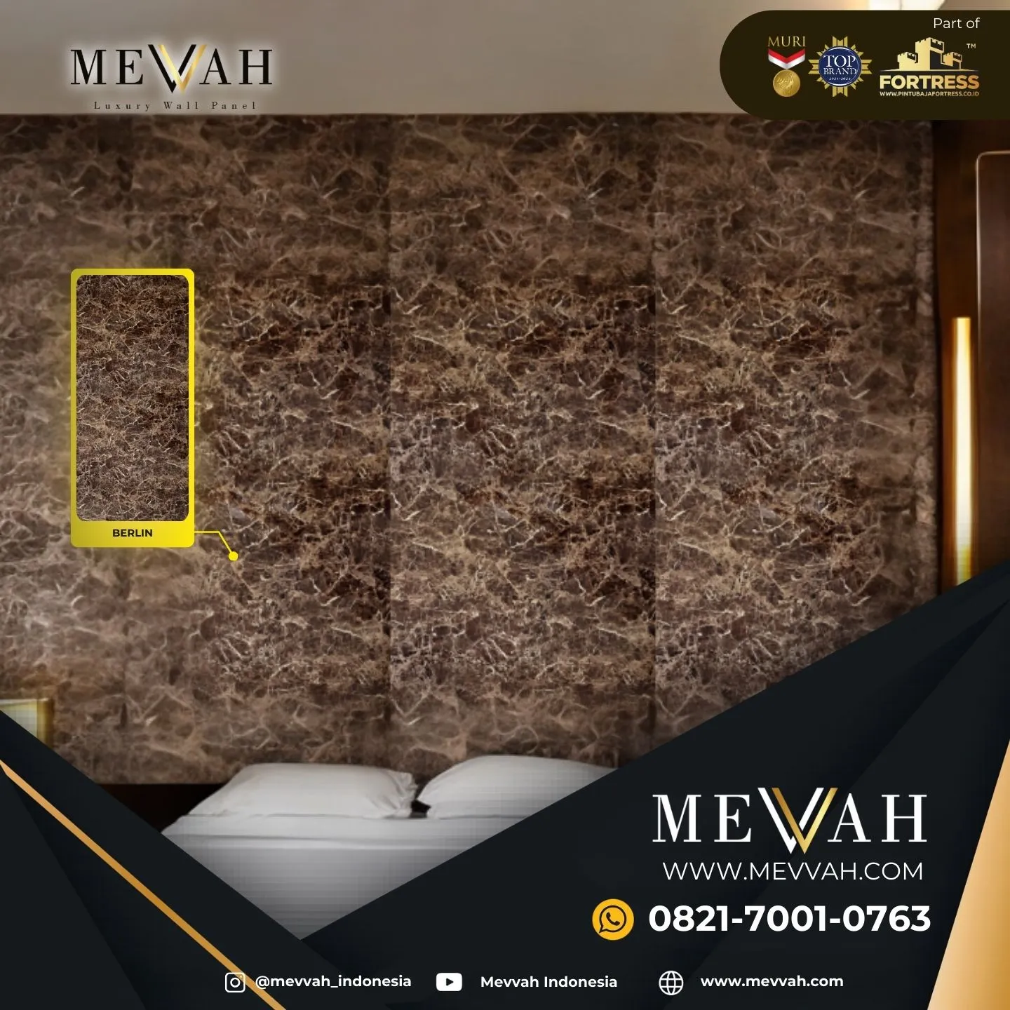 (MEVVAH) Marble Pvc Wall Panel Coklat Di Kapuas Hulu