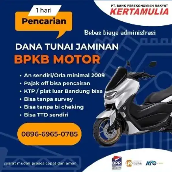 gadai BPKB motor Bandung bisa langsung cair