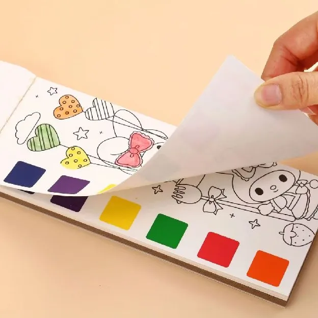 1 SET PAKET LUKIS - PAKET MELUKIS ANAK besar Buku gambar mewarnai travel, Pocket coloring book, Buka