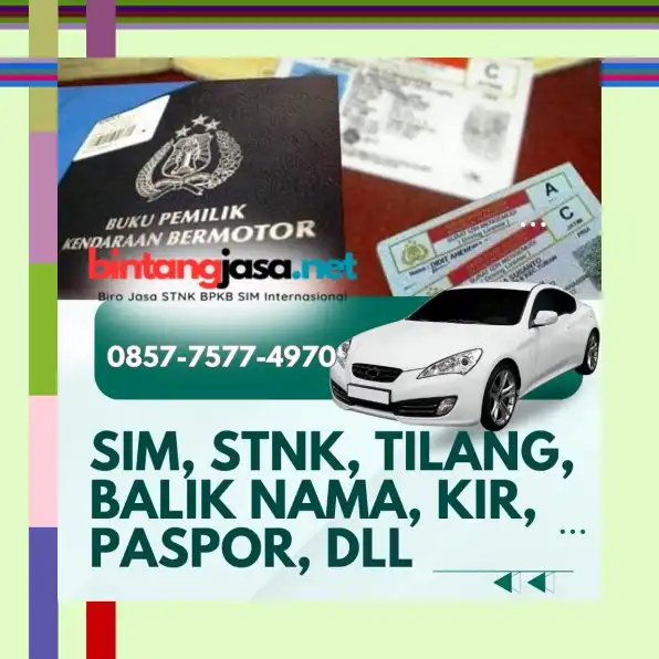 0857-7577-4970 Biro Jasa STNK Hilang Jakarta Utara Bayar Setelah Selesai