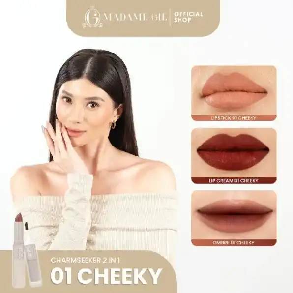 Madame Gie Charmseeker 2in1 Ombre - Make Up Lipstick Lip Matte Cream Soft Matte Finish Superstay