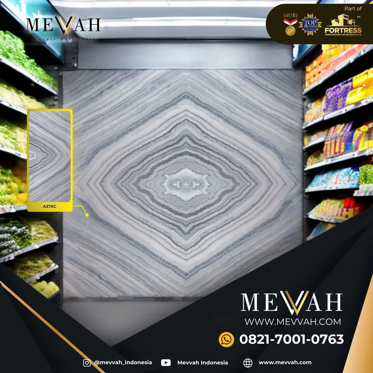 (MEVVAH) Wall Pvc Marble Abu Abu Di Kubu Raya