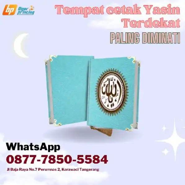 PALING DIMINATI, Wa./Call 0877-7850-5584, Tempat Cetak Yasin Terdekat, di Benda Tangerang