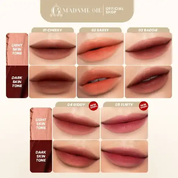 Madame Gie Charmseeker 2in1 Ombre - Make Up Lipstick Lip Matte Cream Soft Matte Finish Superstay