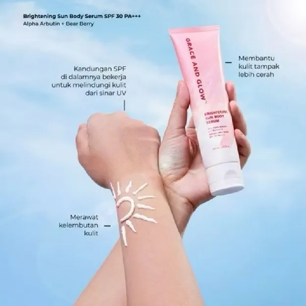 GRACE AND GLOW Brigtening Sun Body Serum Dengan SPF 30 PA+++ 100ml