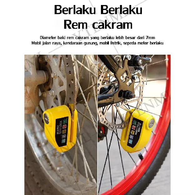 【Cocok untuk kunci cakram 7mm】Tekan untuk mengunci mobil, tahan air Gembok cakram Gembok pengaman Di