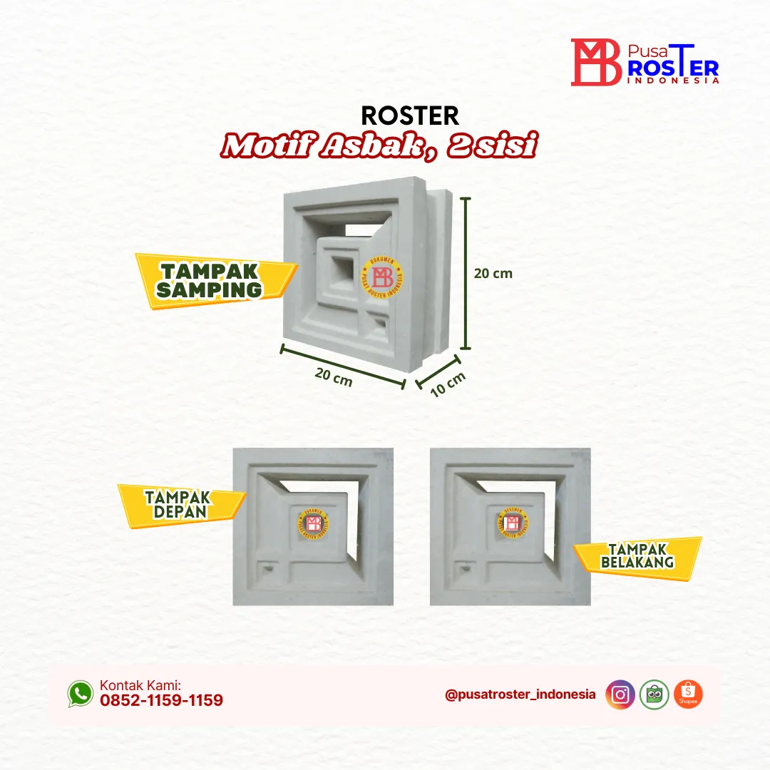 Roster Motif Asbak Dua Muka