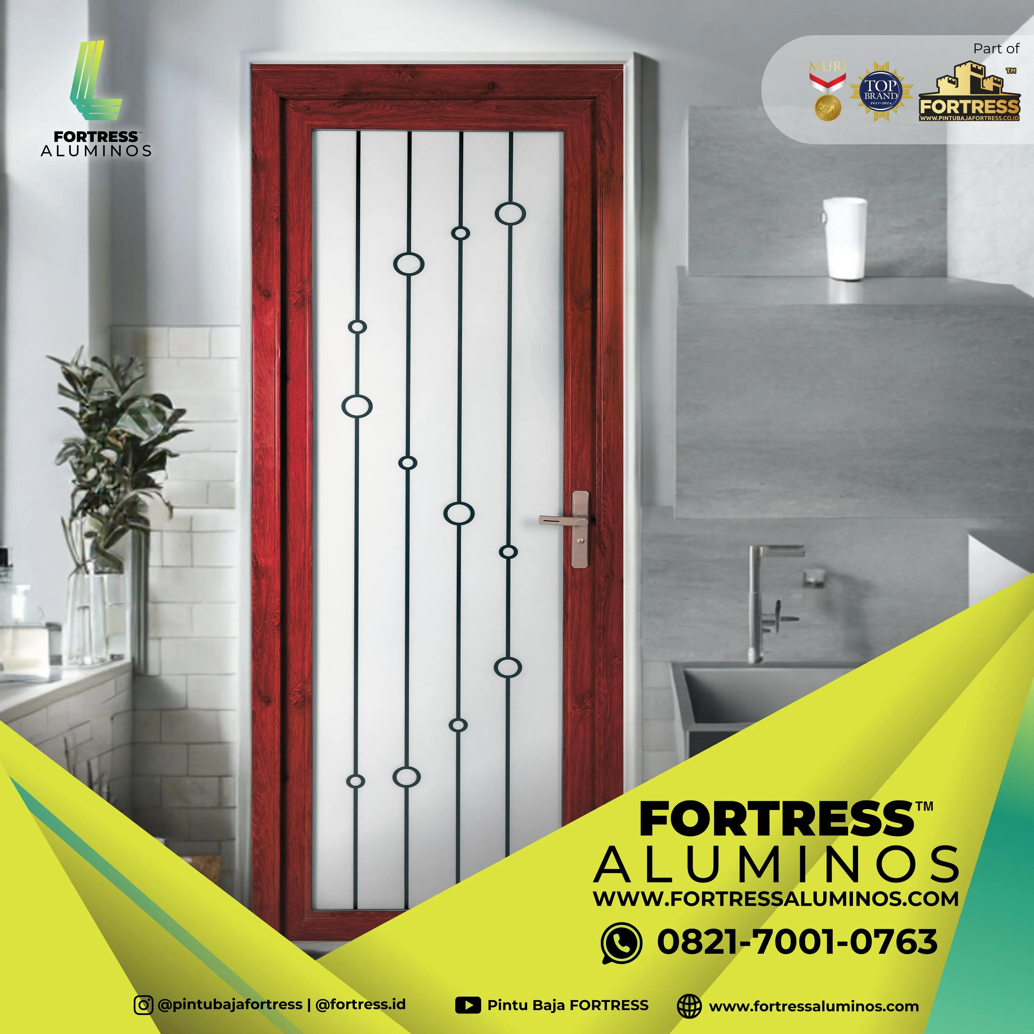 (ALUMINOS) Pintu Aluminium 1 Daun Di Palu