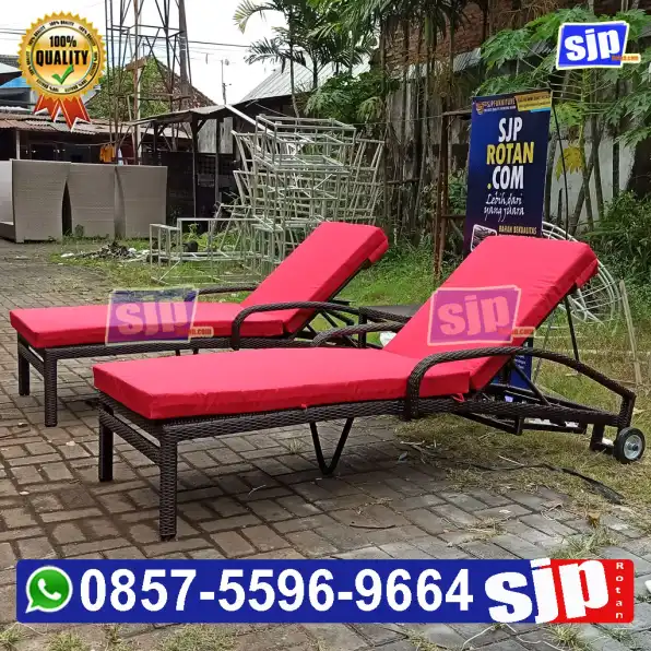 0857-5596-9664 sunbed rotan sintetis, Furniture rotan sintetis, kursi kolam renang, sun lounger