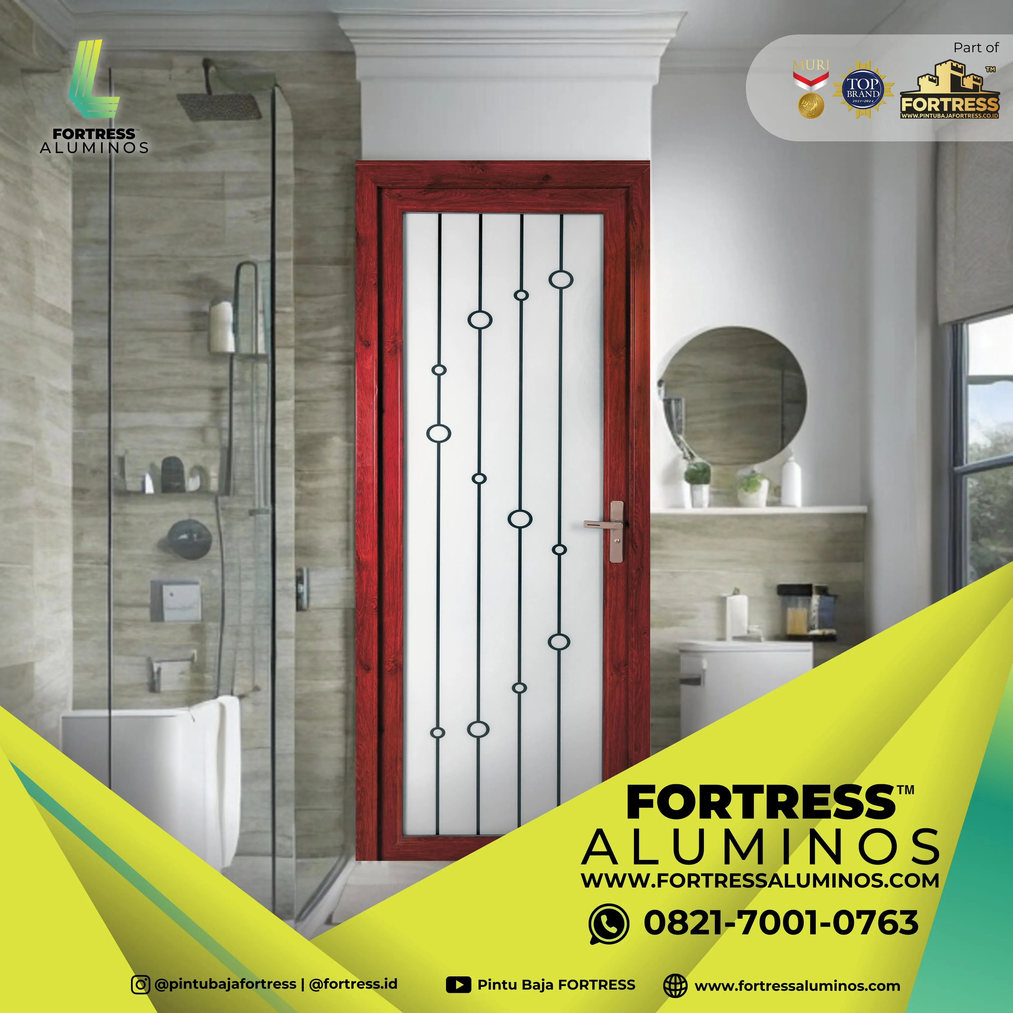 (ALUMINOS) Pintu Aluminium Kamar Di Palu