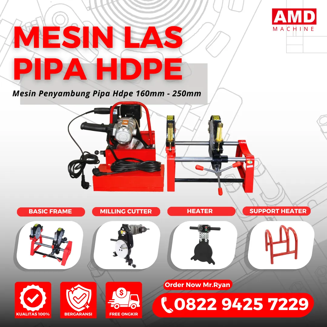 Mesin Las Pipa Hdpe 2 Clamp Manual SHDS 160mm Y