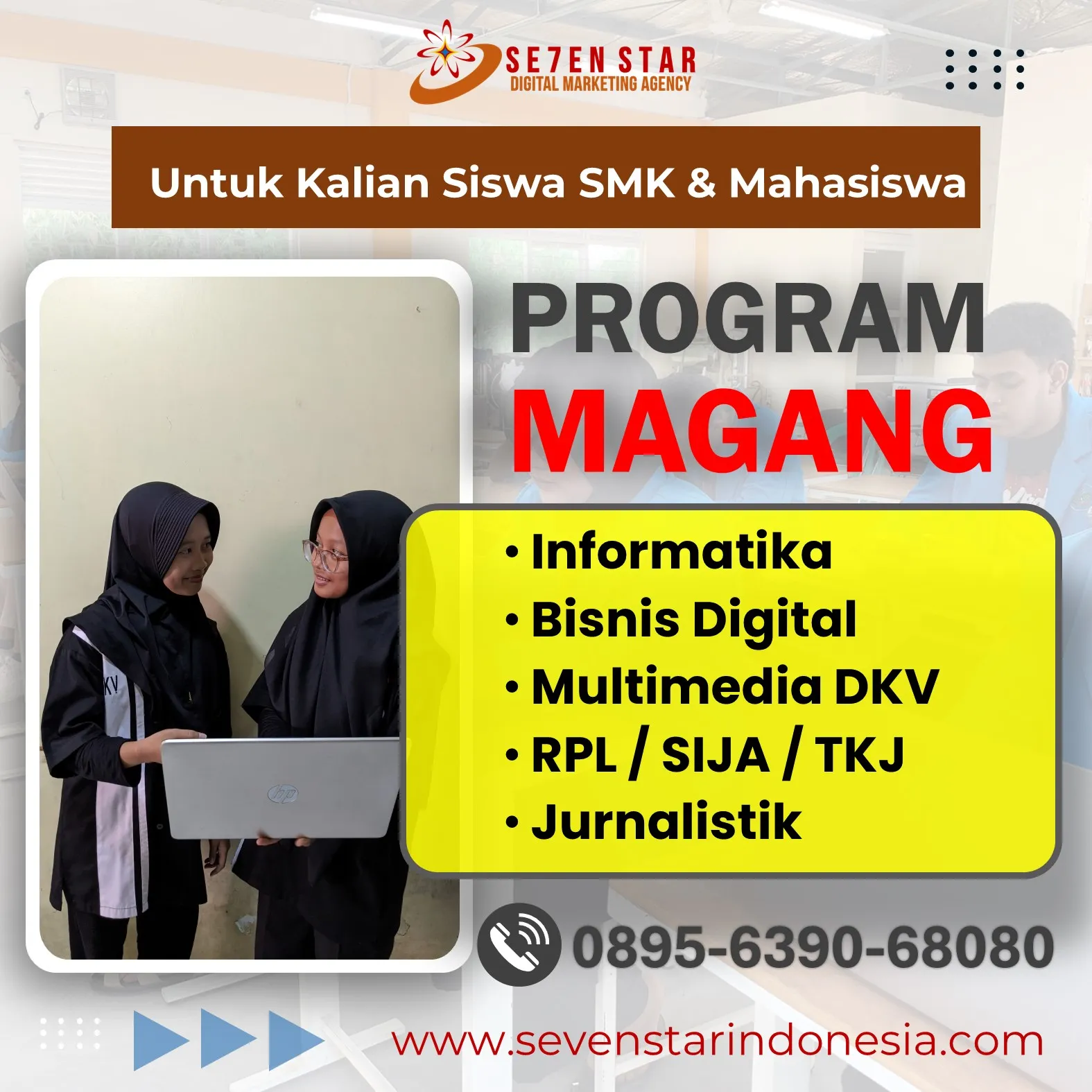 WA. 0895-6390-68080, Lowongan PKL Jurusan Bisnis Digital di Malang