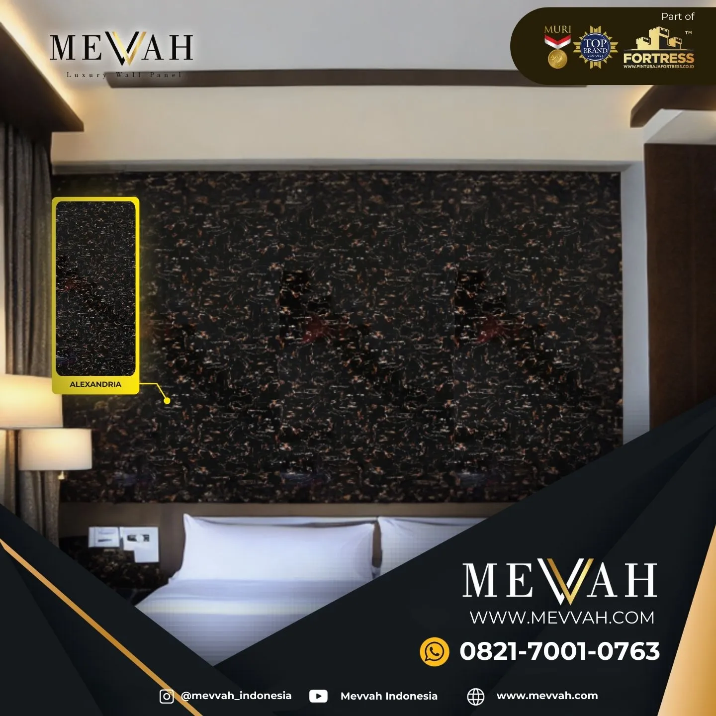 (MEVVAH) Wall Pvc Marble Hitam Di Kapuas Hulu