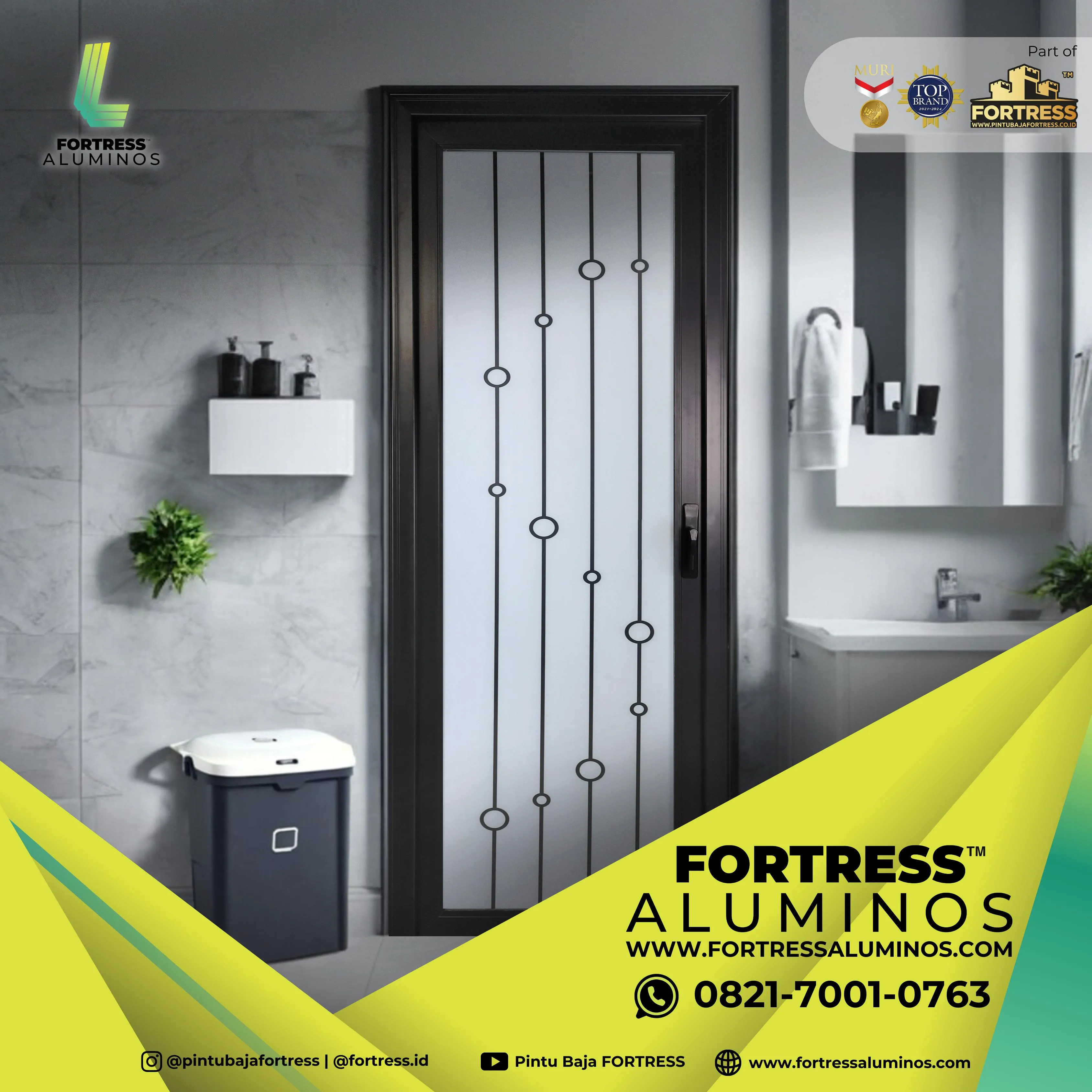 (ALUMINOS) Pintu Kamar Aluminium Di Palu