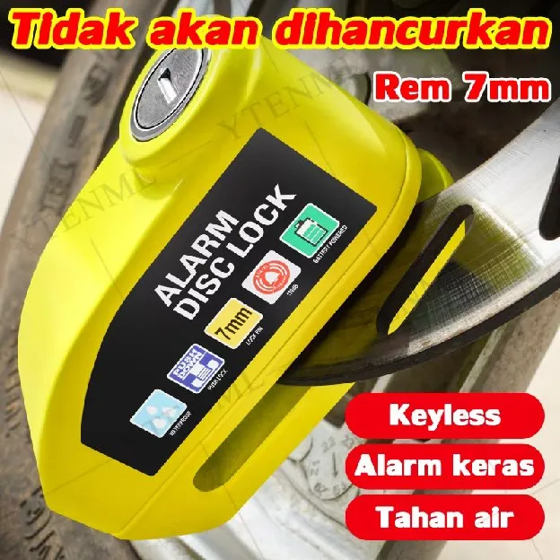 【Cocok untuk kunci cakram 7mm】Tekan untuk mengunci mobil, tahan air Gembok cakram Gembok pengaman Di