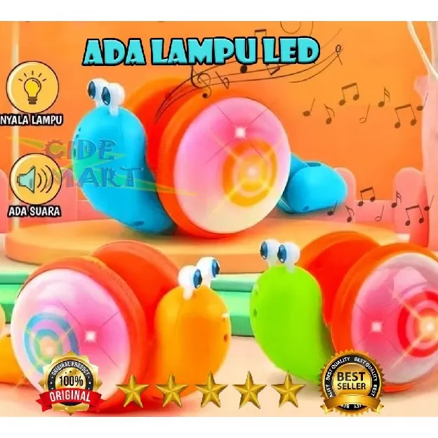 MAINAN ANAK SIPUT TARIK GOYANG SUARA LAMPU - MAINAN SIPUT TARIK