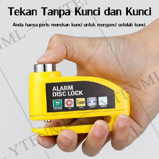 【Cocok untuk kunci cakram 7mm】Tekan untuk mengunci mobil, tahan air Gembok cakram Gembok pengaman Di