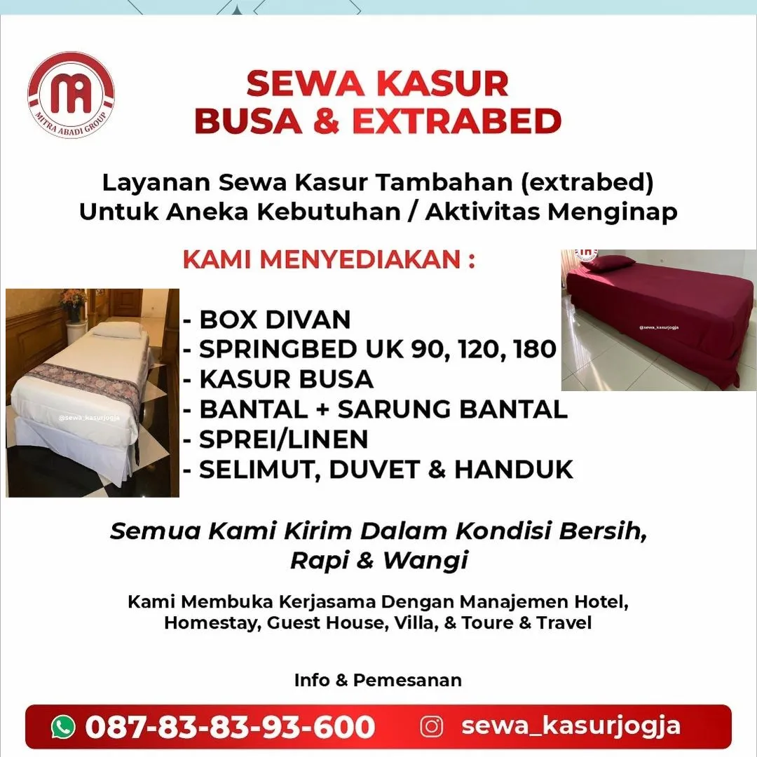 Rental Kasur Jogja WA/Telp. : 087838393600 Bersih Rapi Wangi